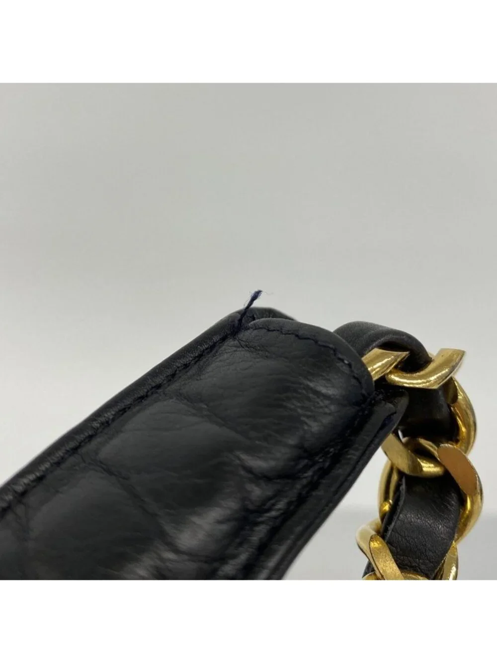 Chanel Chain Tote Quilted Lambskin Black Gold